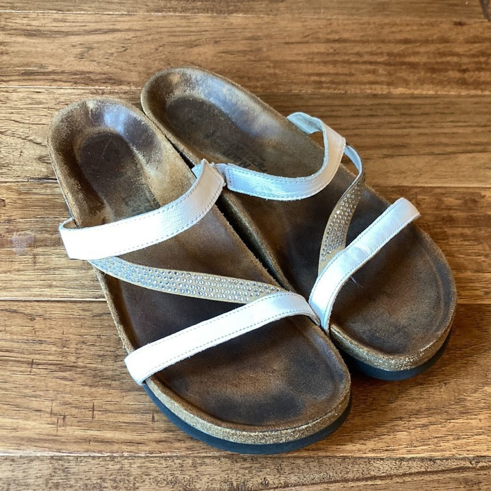 NAOT Hawaii Rhinestone Strappy Slide Sandals Size 41